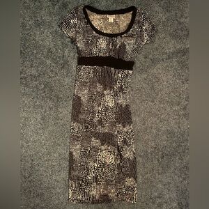 B&W Pattern Maternity Dress S